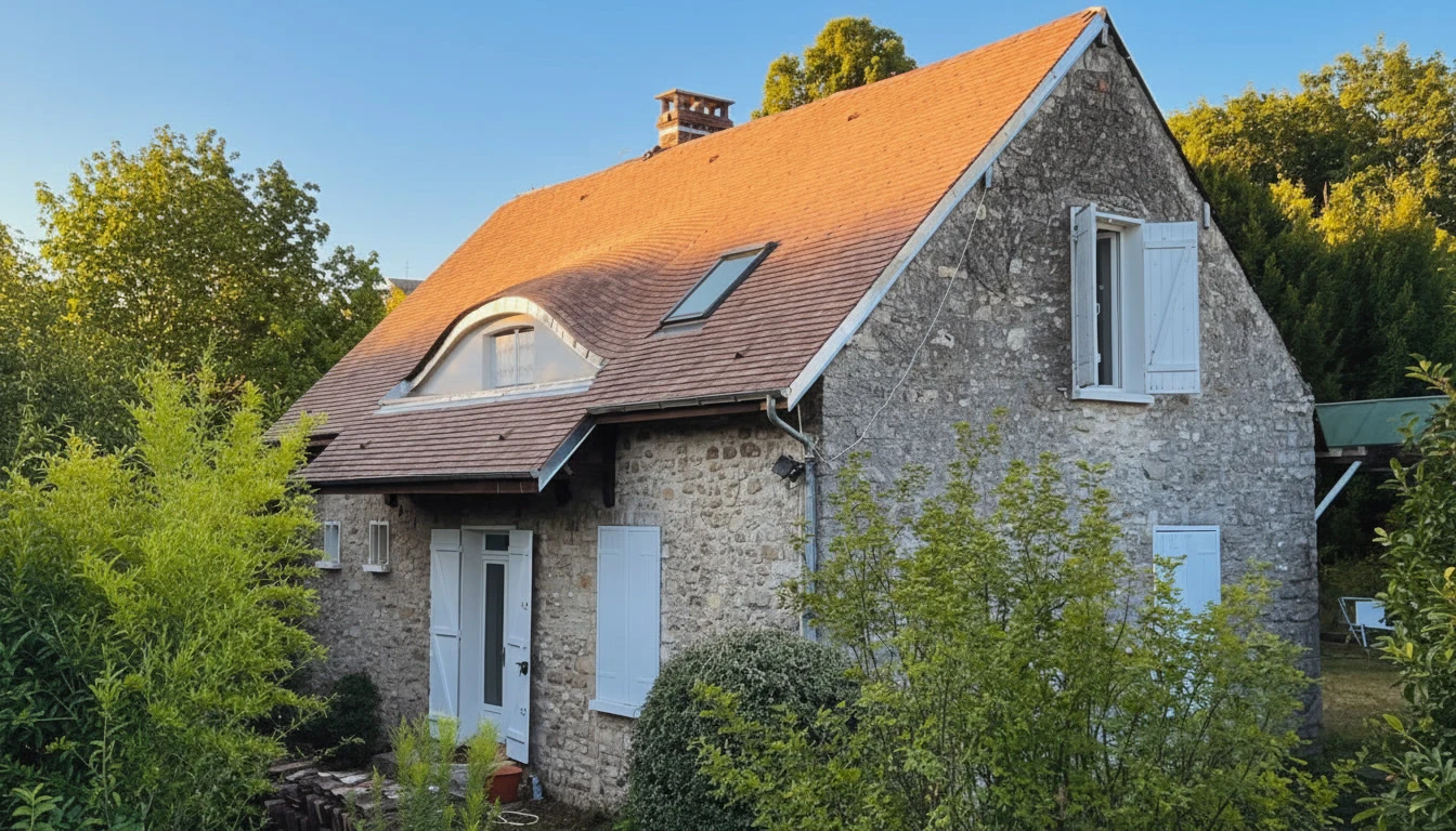 charpentier au travail avec construction de toits en bois